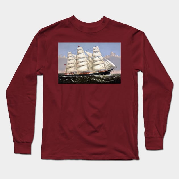 Clipper Ship Three Brothers Long Sleeve T-Shirt by warishellstore